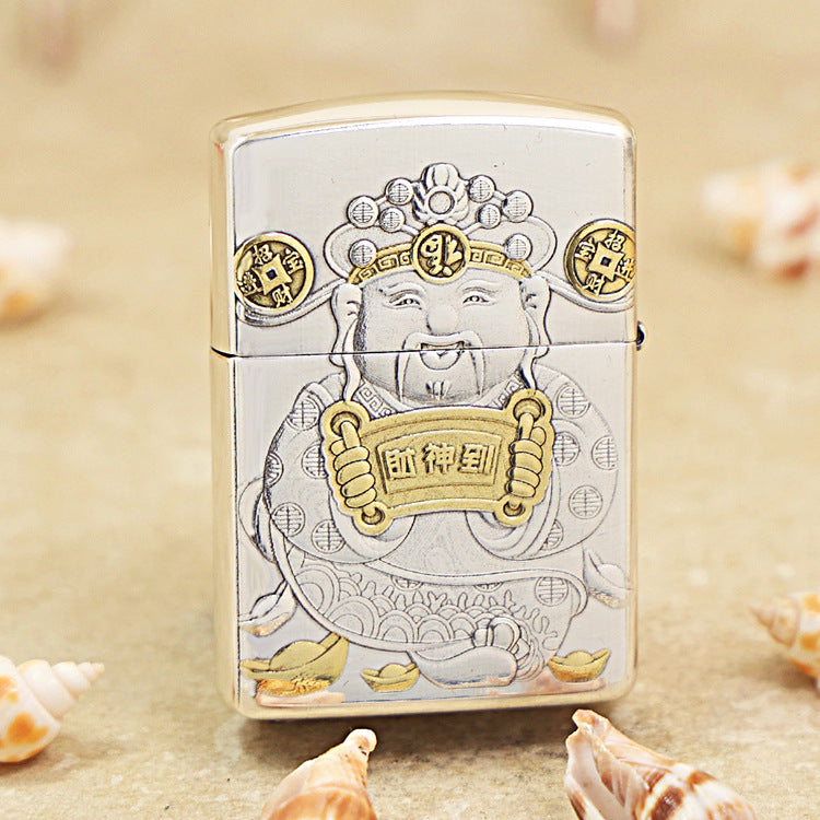 Zippo God of Riches (Cai Shen) Intricate Carve - DS108