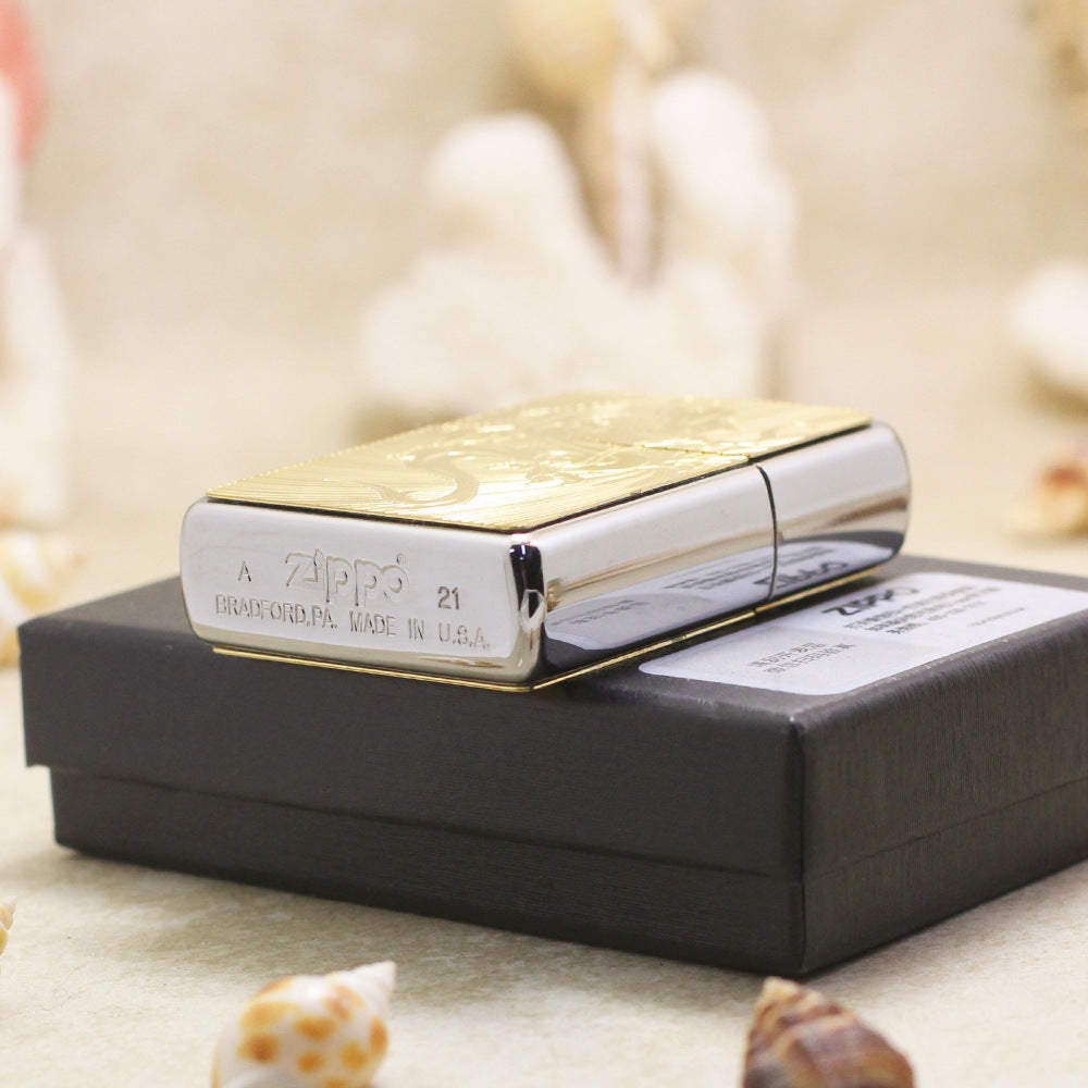 Zippo Gold Plate Double-Sided Serpent Medallion - JP65