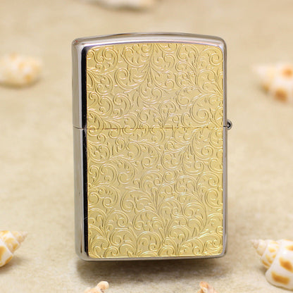 Zippo Gold Plate Double-Sided Botanical Arabesque Medallion - JP66