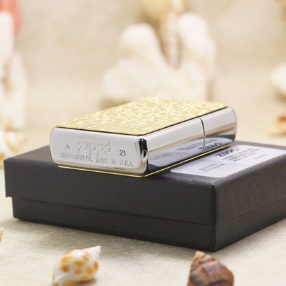 Zippo Gold Plate Double-Sided Botanical Arabesque Medallion - JP66