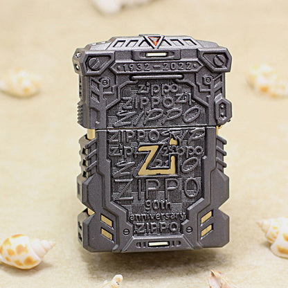 Zippo Solid 3d-embossed 90th Anniversary Mecha Digital Case Bundle - CM51