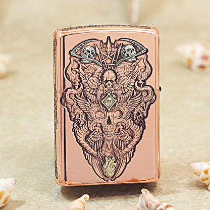 Zippo Solid 3d-embossed Copper Finish Sword of Judgment and Crucifix - CM18