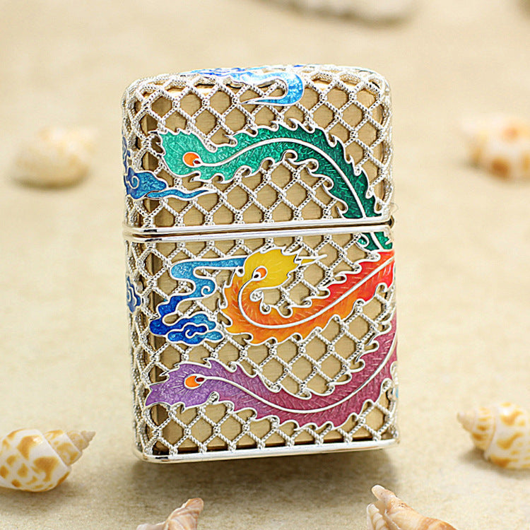 Zippo Solid 3d-embossed Serpent and Phoenix Bring Prosperity Pair Bundle - CM54
