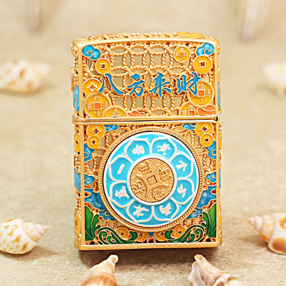 Zippo Solid 3d-embossed Gold Abacus and Bringing in Riches Medallion - CM05