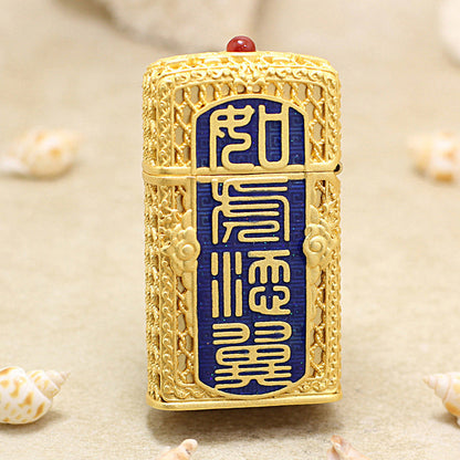 Zippo Solid 3d-embossed Gold Filigree Winged Tiger Case Bundle - CM53