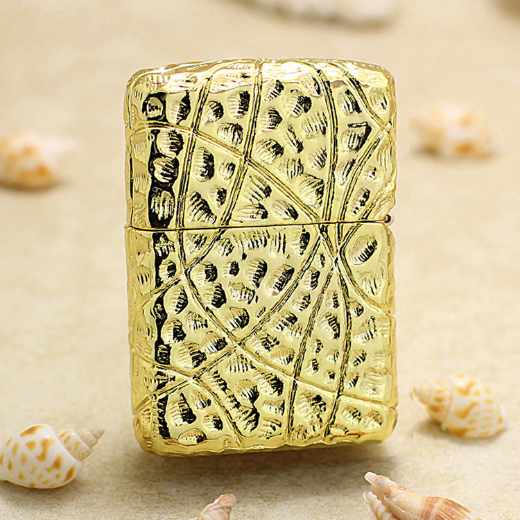 Zippo Solid 3d-embossed Gold Warrior Heavy-duty Case Bundle - CM40