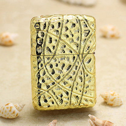 Zippo Solid 3d-embossed Gold Warrior Heavy-duty Case Bundle - CM40