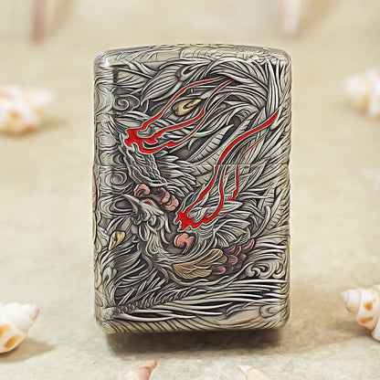 Zippo Solid 3d-embossed Gold and Argent Coiling Serpent Prosperity Medallion - CM16