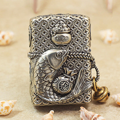 Zippo Solid 3d-embossed Maneki-Neko Lucky Cat Fortune Case Bundle - CM19