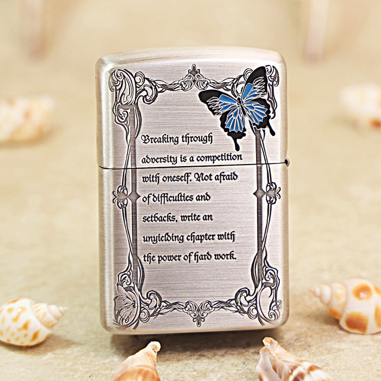 Zippo Solid 3d-embossed Argent Broken Mirror Snake Cat Gothic Case - CM38