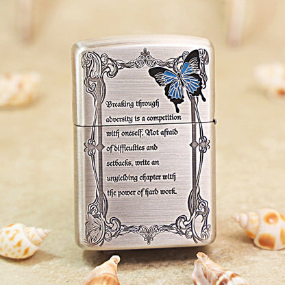 Zippo Solid 3d-embossed Argent Broken Mirror Snake Cat Gothic Case - CM38