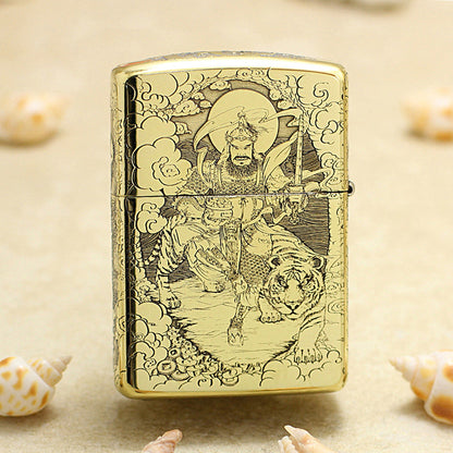 Zippo Premium Shine Bronze Intricate Chiseled God of War Guan Yu - CC127
