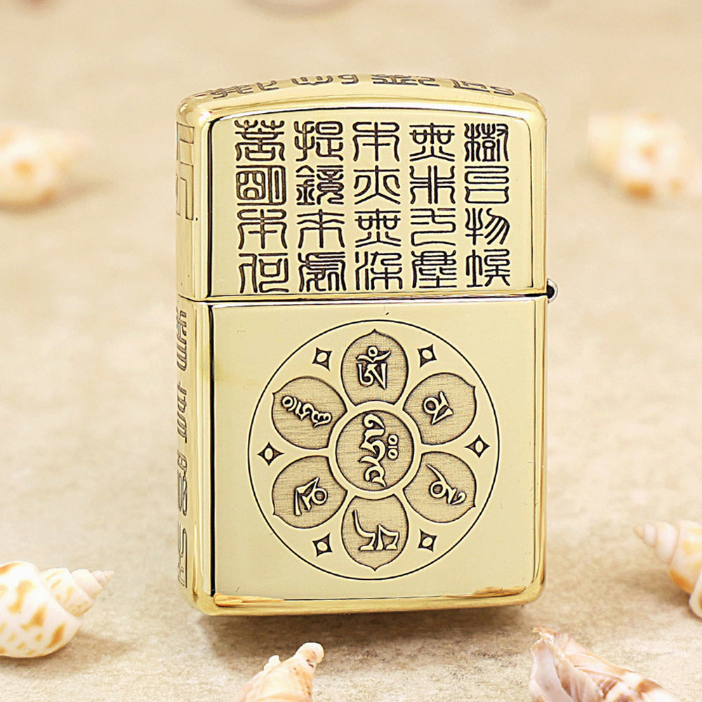 Zippo Premium Shine Bronze Intricate Chiseled Seated Tathagata Shakyamuni - CC159