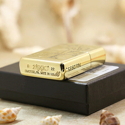 Zippo Premium Shine Bronze Chiseled Pin-Up Maiden Autumn Wind - CC151