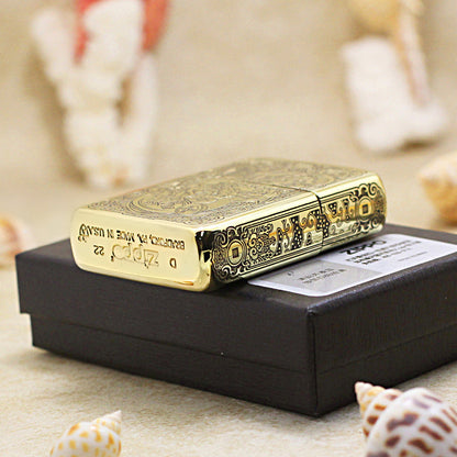 Zippo Premium Shine Bronze Chiseled Pixiu Lion and Ancient Coins - CC162