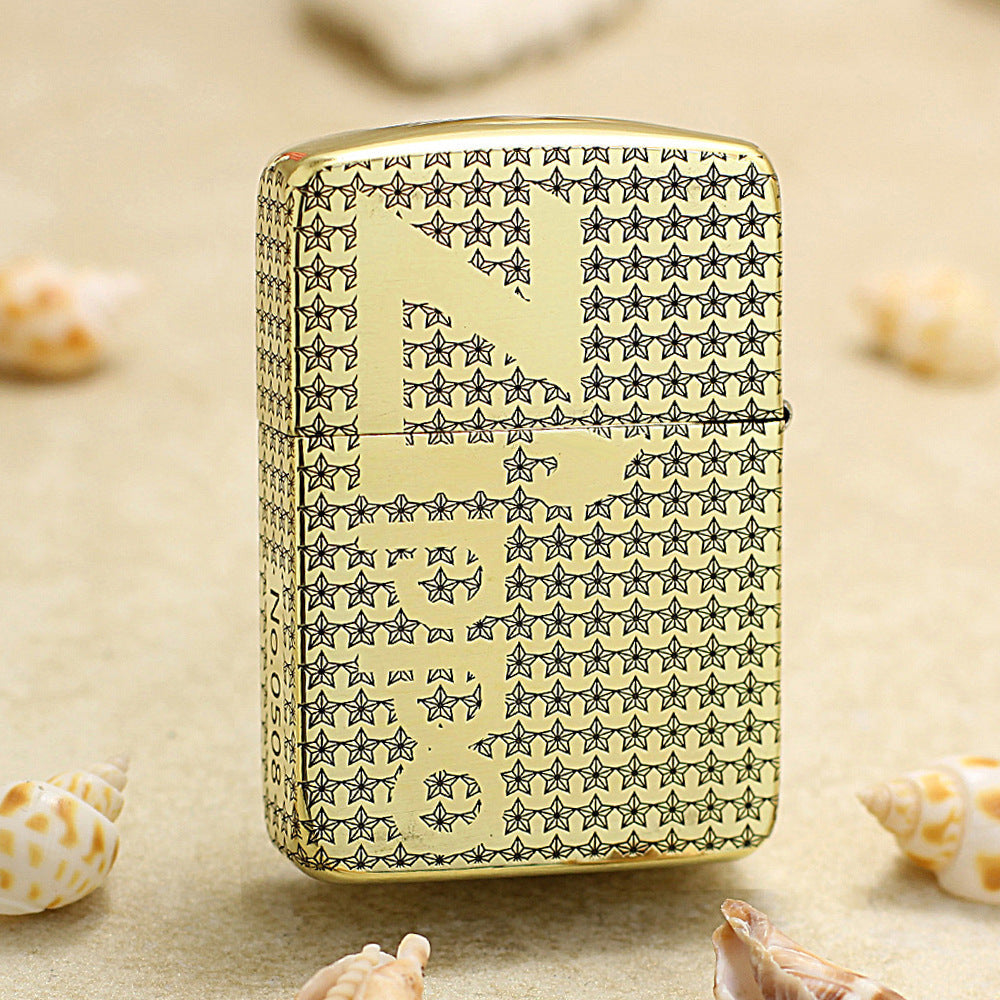 Zippo Premium Shine Bronze Chiseled Star Field Pin-Up Maiden - CC134