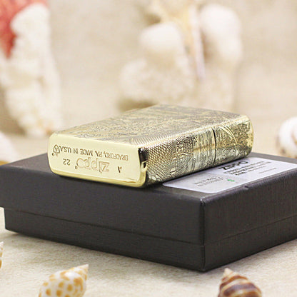 Zippo Premium Shine Bronze Complete Chiseled Qingming Festival Scroll - CC119