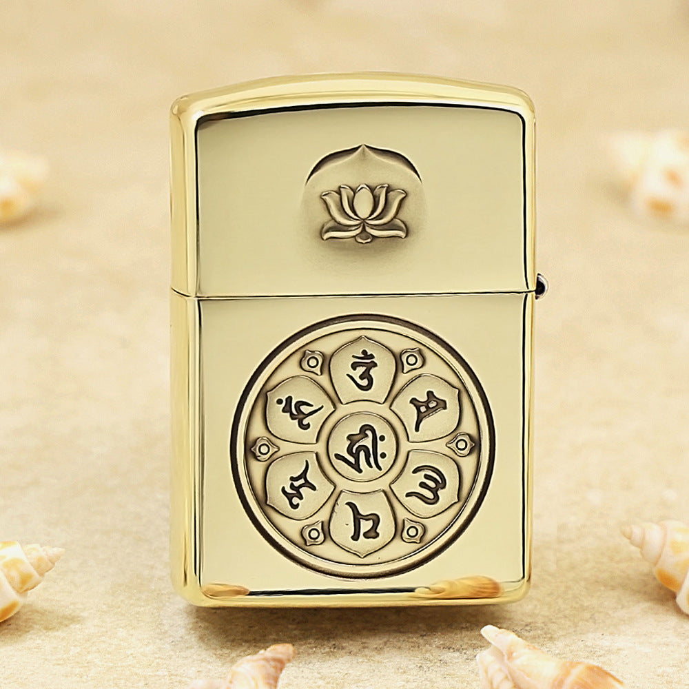 Zippo Premium Shine Bronze Lotus in Heavenly Clouds - CC103