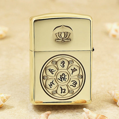 Zippo Premium Shine Bronze Lotus in Heavenly Clouds - CC103