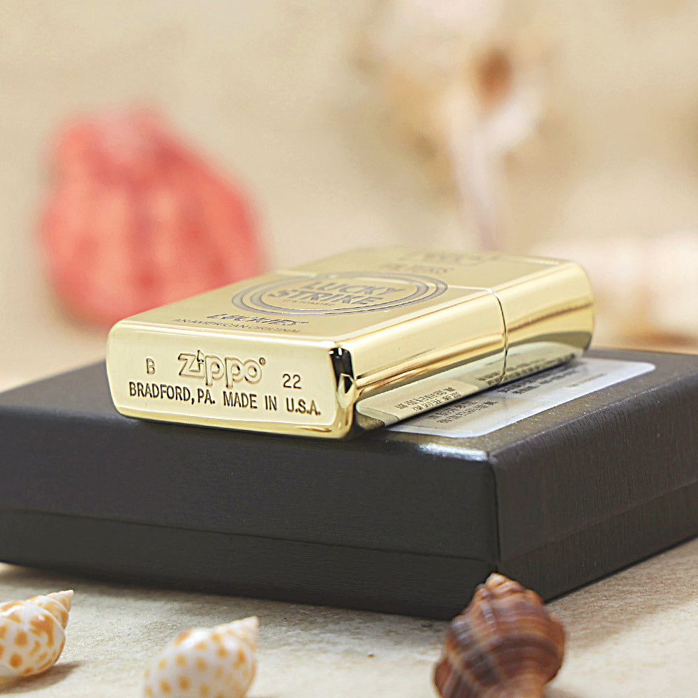 Zippo Premium Shine Bronze Lucky Strike Filters - CC97