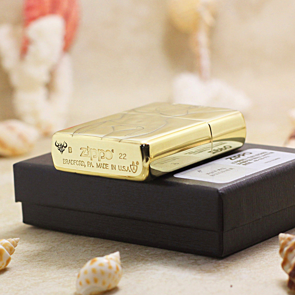Zippo Premium Shine Bronze Pin-Up Maiden Chiseled Lingerie - CC108