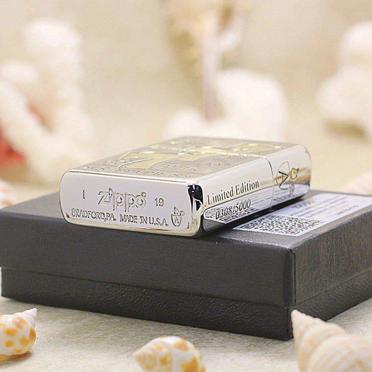 Zippo Premium Shine Steel Intricate Chiseled Lucky Slot Fever 777 - SC23