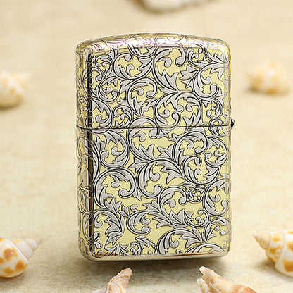 Zippo Premium Shine Gold Intricate Engraved Arabesque Scroll Limited Version - SC06