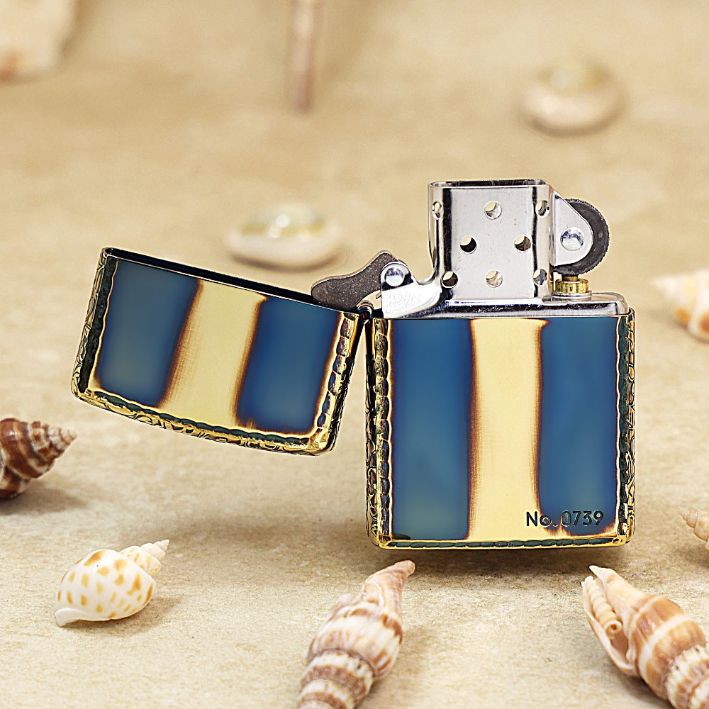 Zippo Limited Version Botanical Border Blue Fume Finish - JP42
