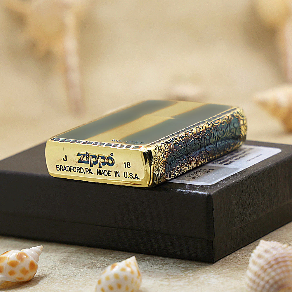 Zippo Limited Version Botanical Border Blue Fume Finish - JP42