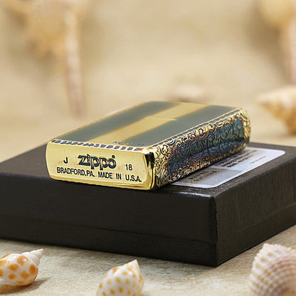 Zippo Limited Version Botanical Border Blue Fume Finish - JP42
