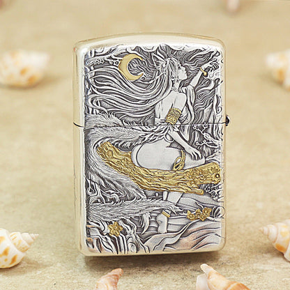 Zippo 'Nine-Tailed Fox Spirit' Intricate Carve Two-Finish - DS119