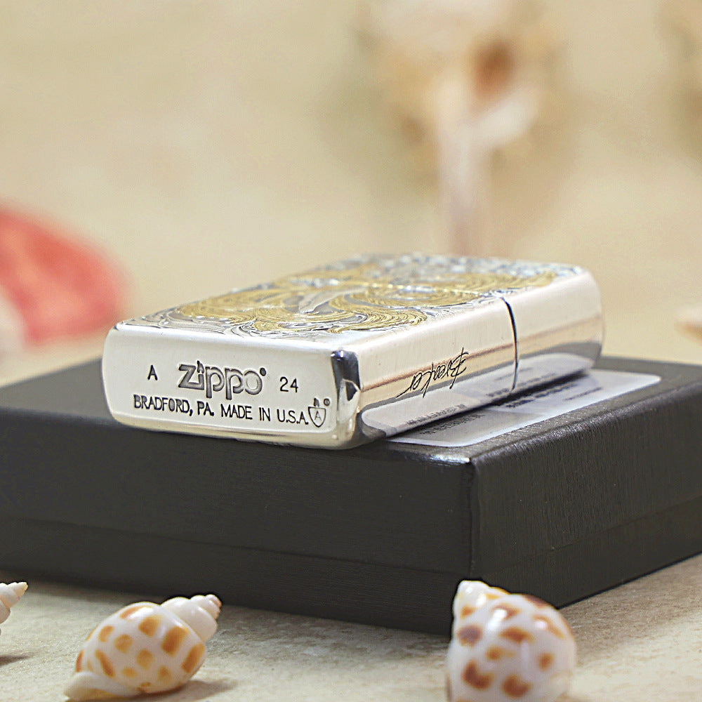 Zippo 'Nine-Tailed Fox Spirit' Intricate Carve Two-Finish - DS119