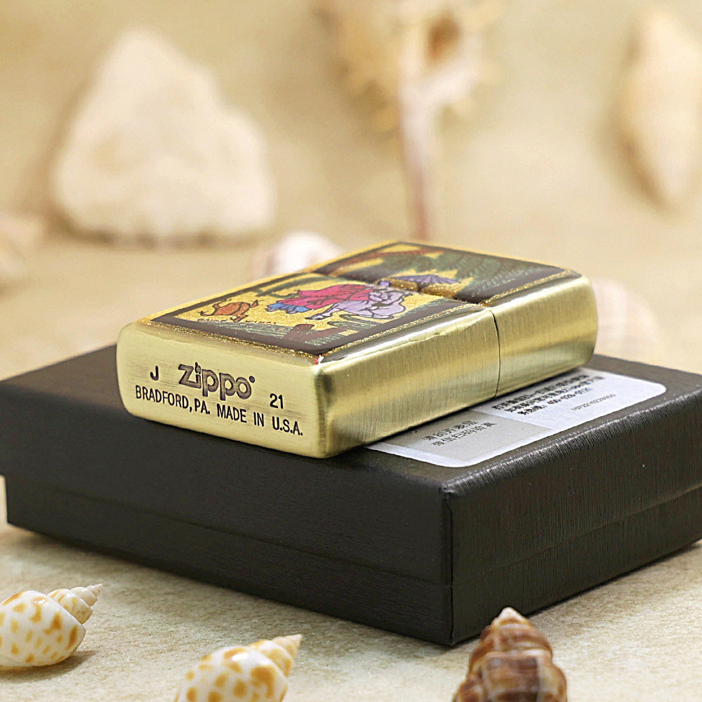 Zippo 'Rainy Windy' Gold Plate - Figure Collection - JP56