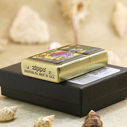 Zippo 'Rainy Windy' Gold Plate - Figure Collection - JP56