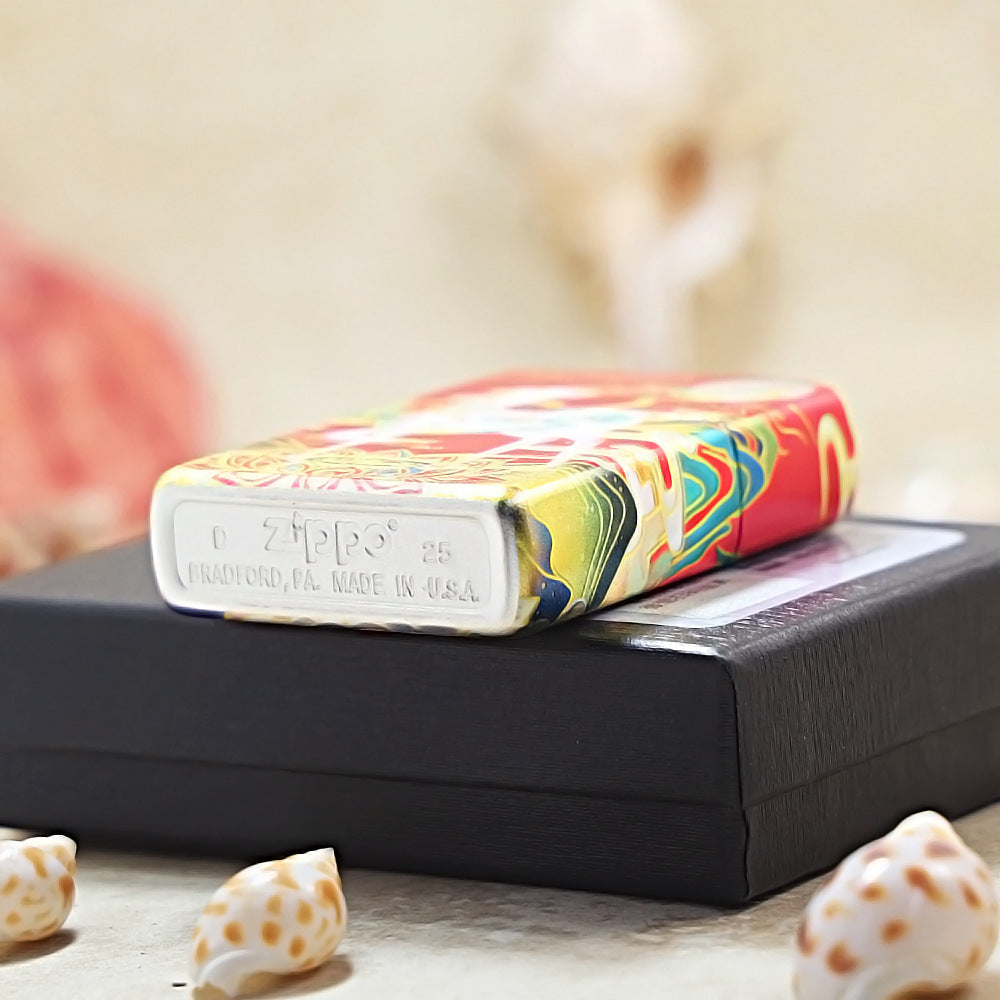 Zippo Crimson Hue Decorated Nine-Colored Divine Deer and Moon - CS21