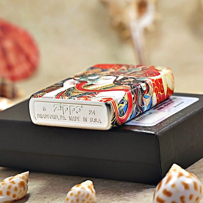 Zippo Crimson Hue Decorated Regal Tibetan Style Deity with Mask - CS23