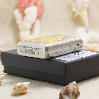 Zippo Argent-Layered 'Enlightenment Buddha' with Gold Accents - DS149