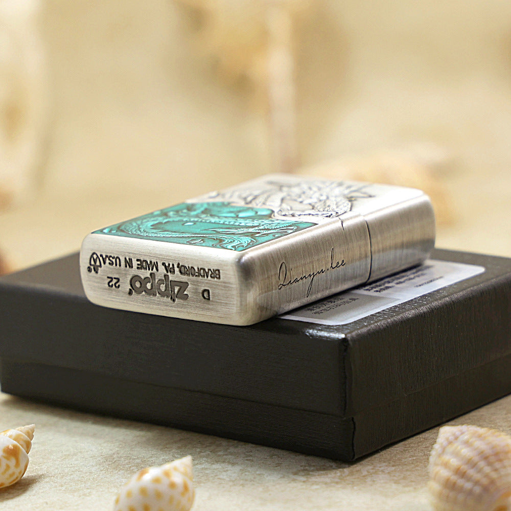 Zippo 'Silver-Layered Flood Serpent Into the Sea' - 162-DS56