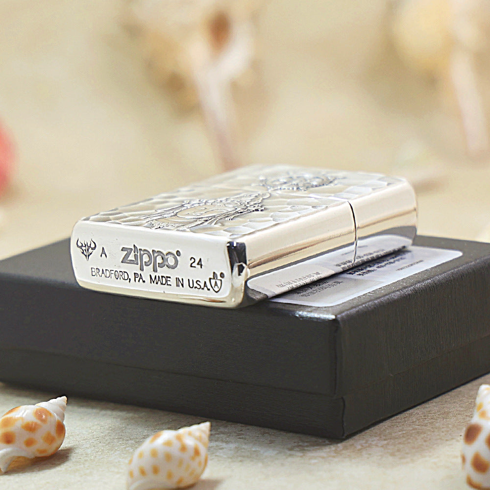 Zippo Argent-Layered 'Guanyin of Compassion' - 162-DS68