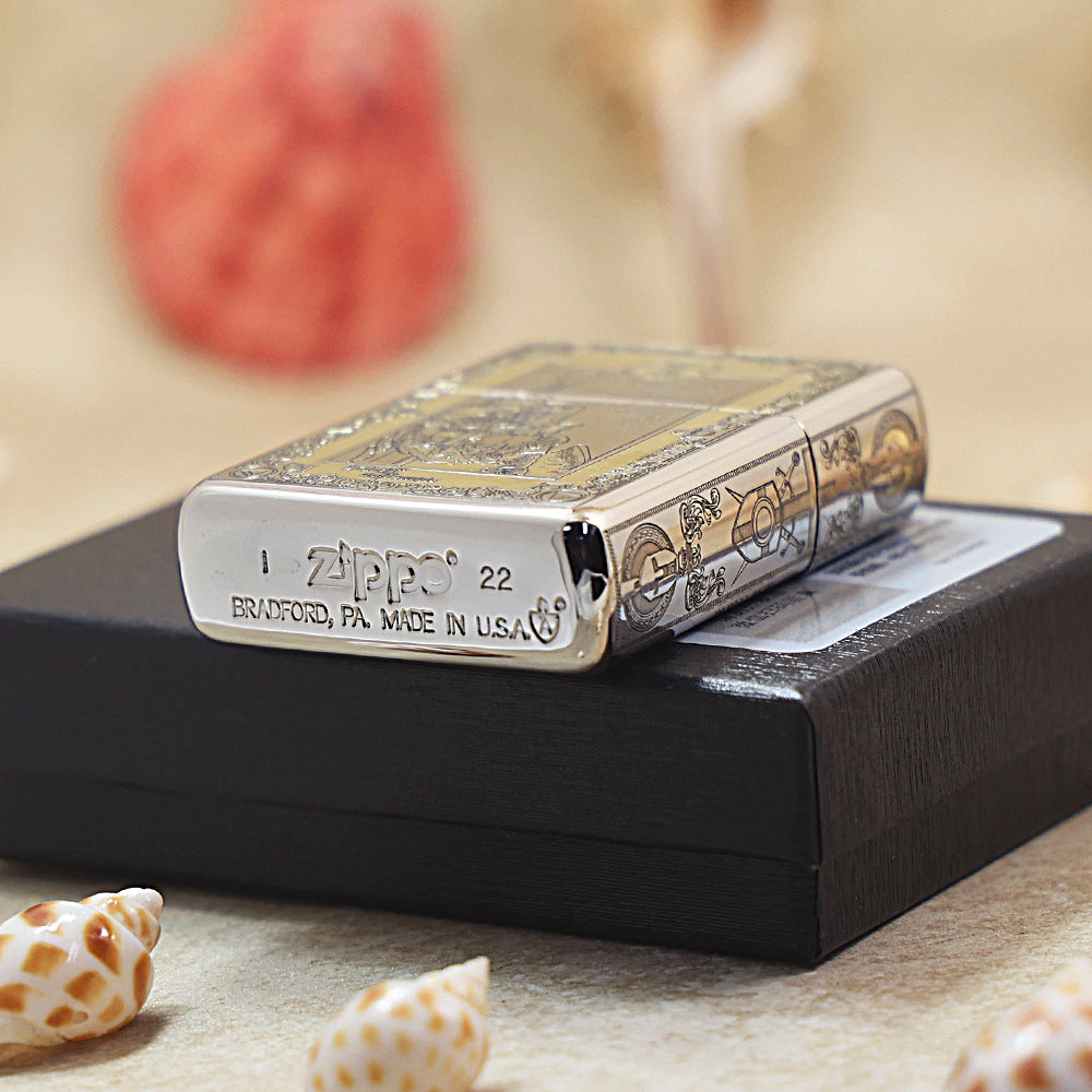 Zippo Argent Intricate Engraved Knights Templar Declaration - SC09
