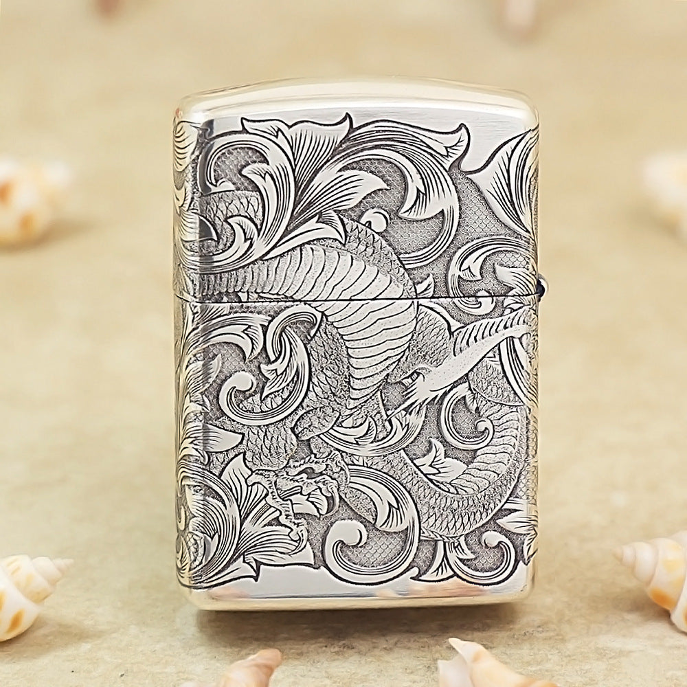 Zippo Argent Layered Arabesque Serpent (Zodiac Animal Series) - Bamboo Box Version - DS125