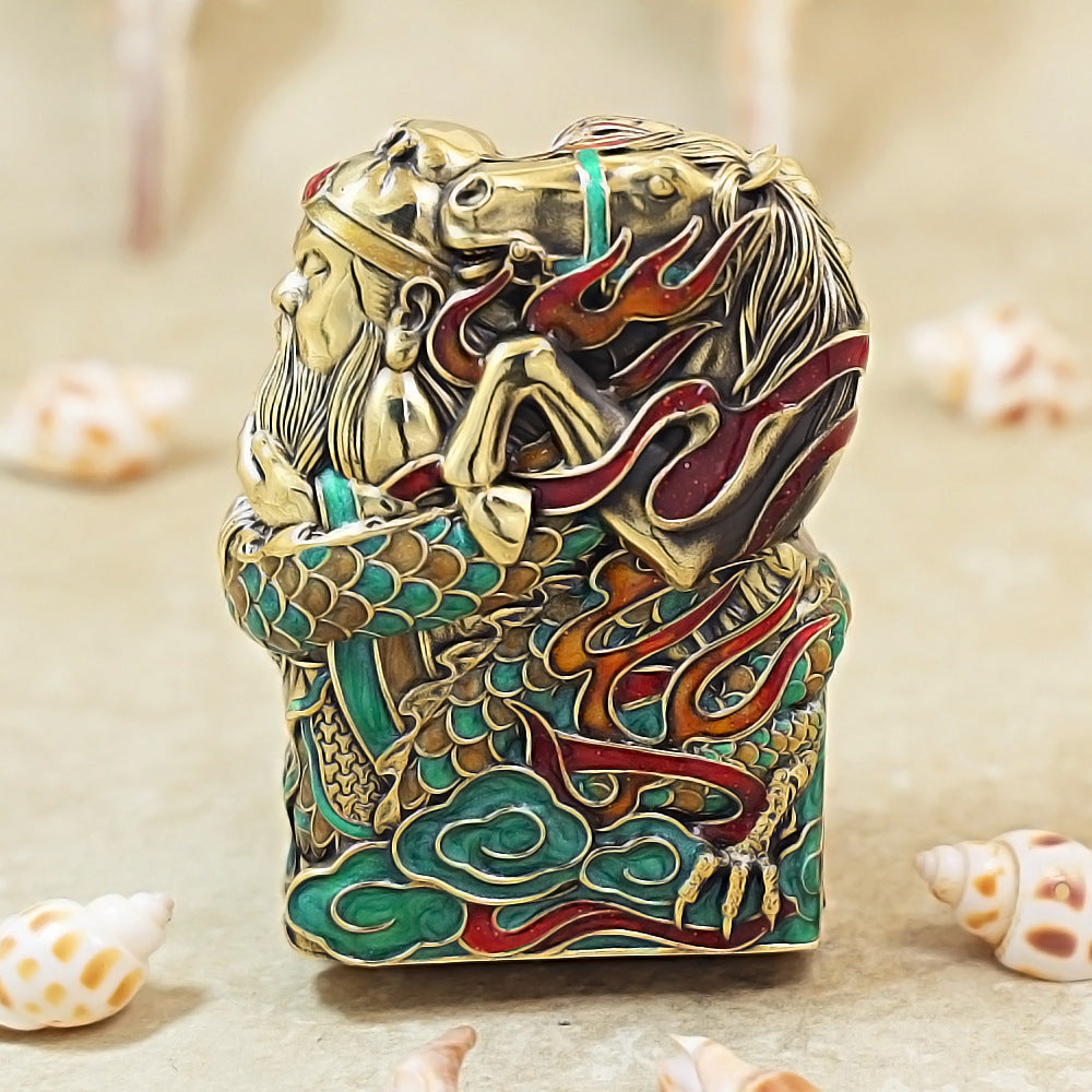 Zippo Argent and Gold Case Bundle Guan Yu God of War - CM26