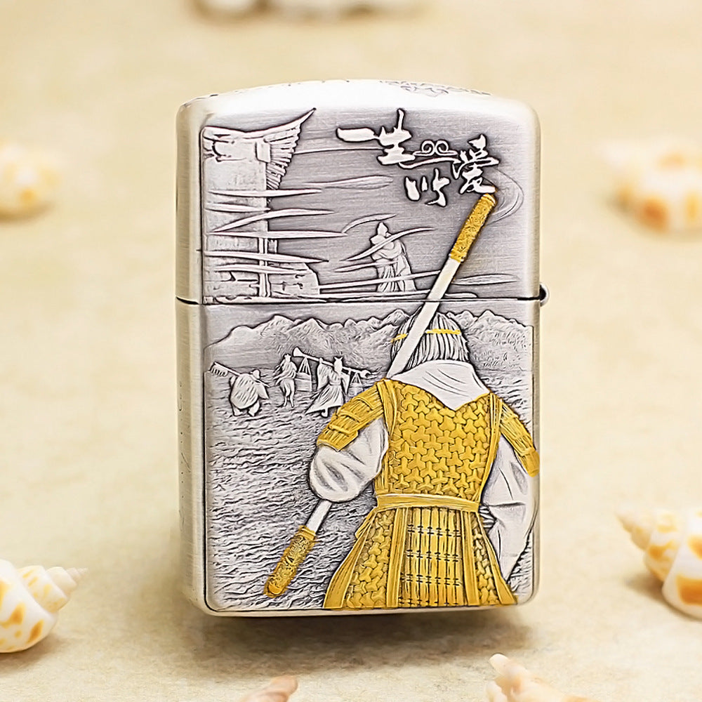Zippo Argent and Gold Intricate Engraved Monkey King Figure - SC13