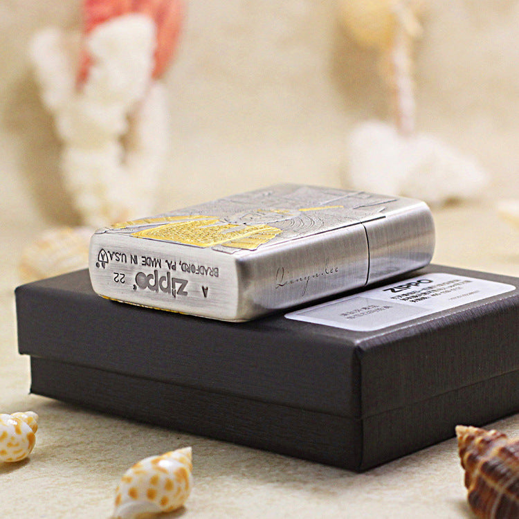 Zippo Argent and Gold Intricate Engraved Monkey King Figure - SC13