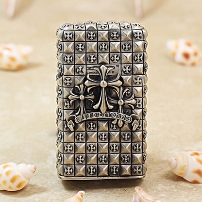 Zippo Slim Vintage Argent Gothic Crucifix Case Case - CM57