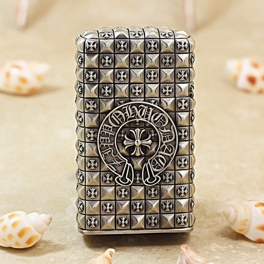 Zippo Slim Vintage Argent Gothic Crucifix Case Case - CM57