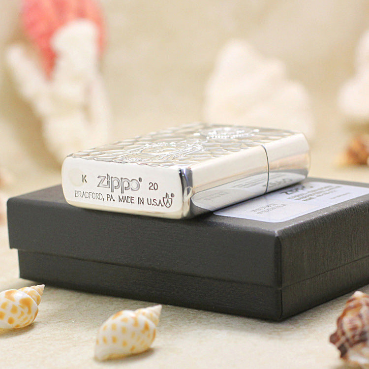 Zippo Textured Argent Layered 3d-embossed Engraved Guanyin Bodhisattva - SC14