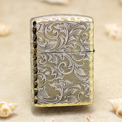Zippo Two Finish Intricate Engraved Arabesque Pin-Up Maiden in the Wind - SC07