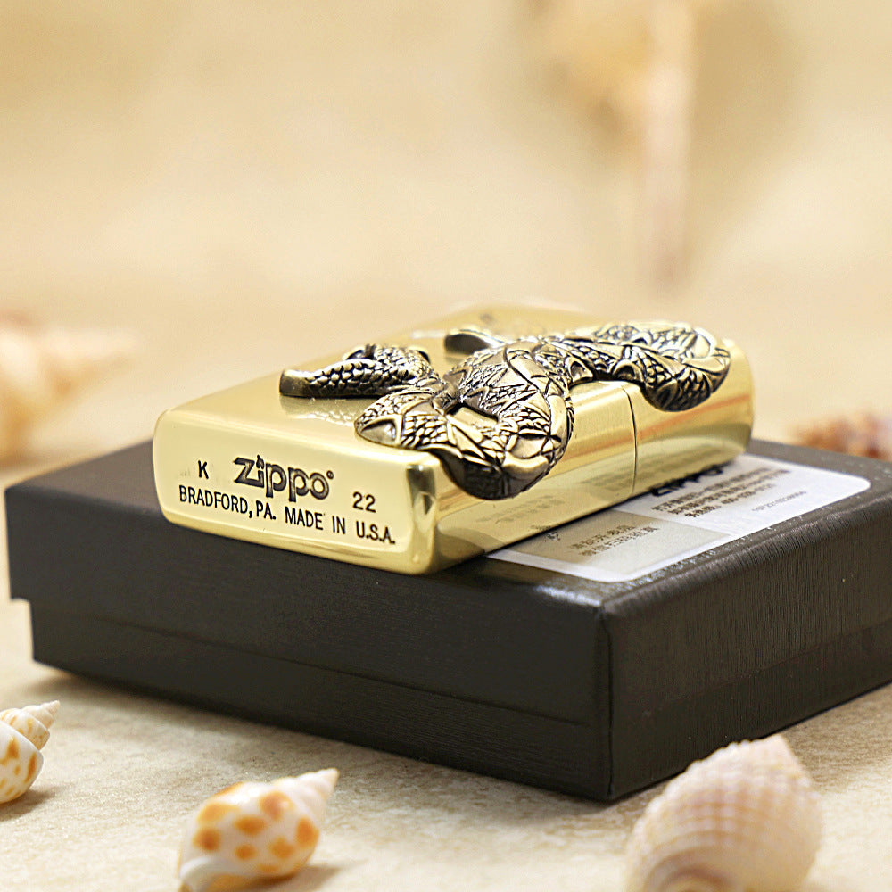 Zippo Venomous Snake Medallion Vintage Bronze - JP49