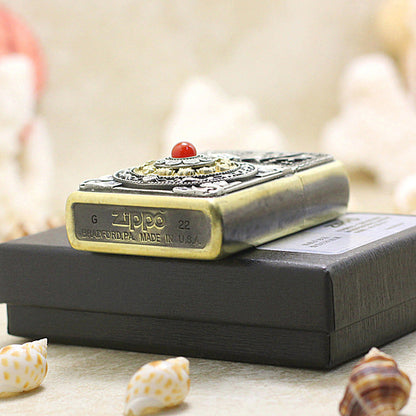 Zippo Zodiac Nine-Palace Lucky Compass (Red Turquoise) - DS59